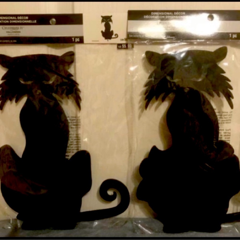 Celebrate It! Dimensional Black Cat Silhouettes~Set of 2~NEW!